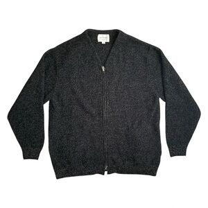 Still By Hand Zip Up Cardigan Men’s Ink Black Gray 100% Wool Sweater Size 1